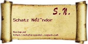 Schatz Nándor névjegykártya