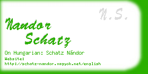 nandor schatz business card